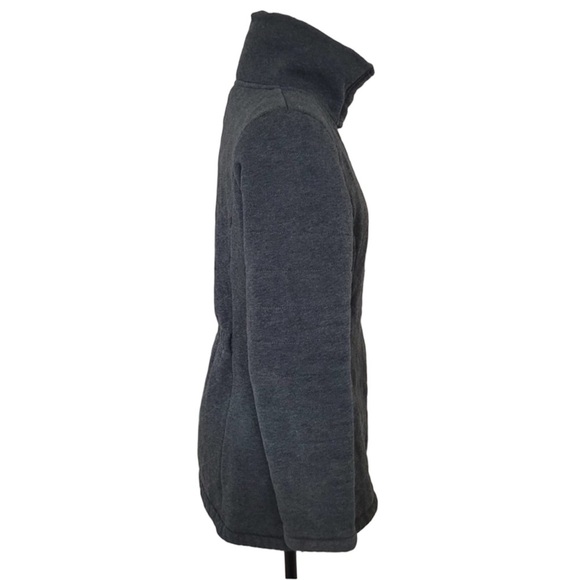 The ﻿Northface Quilted Oso Fleece Tunic Jacket Coat | Charcoal Gray | Size M - Picture 9 of 14